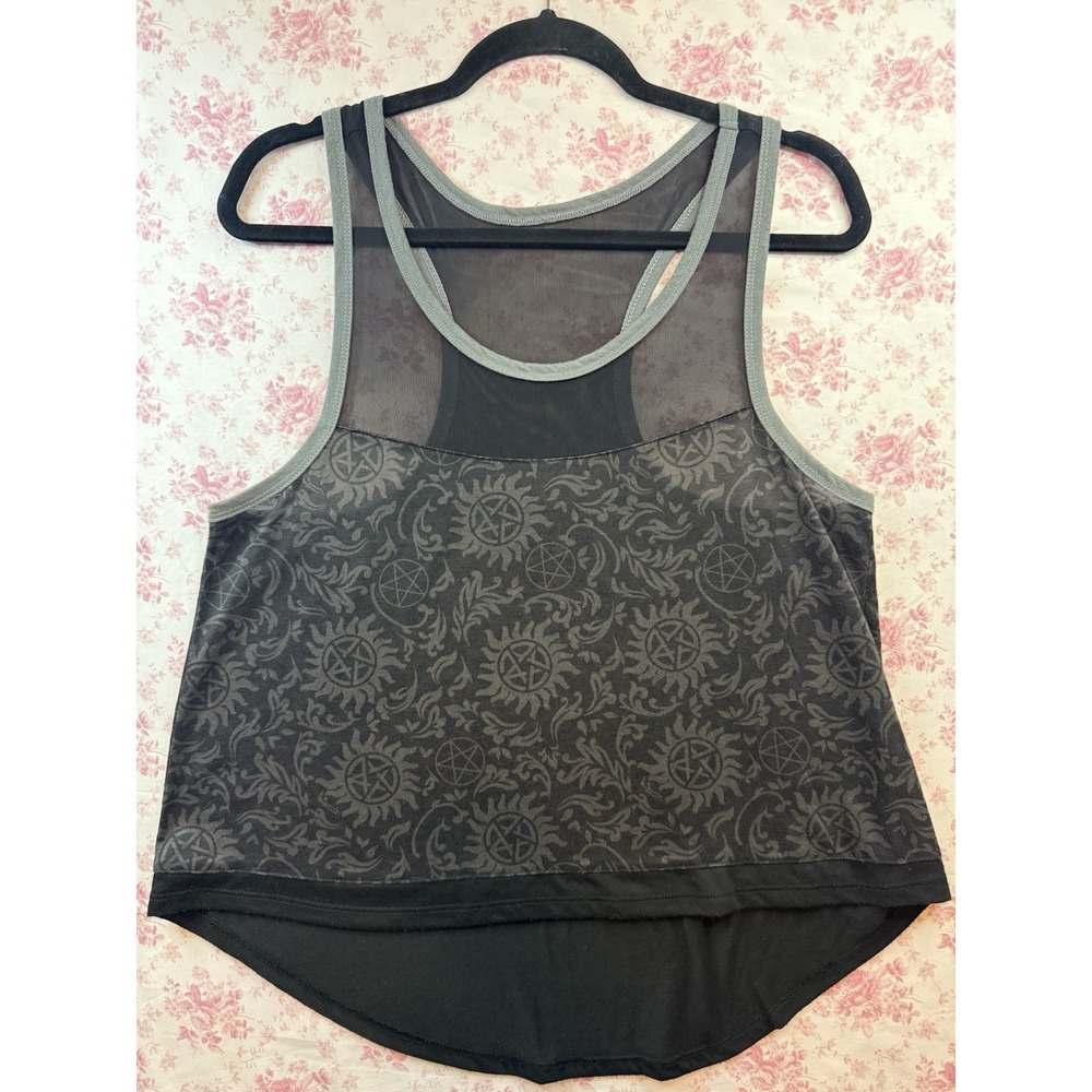 Supernatural Join The Hunt Pentagram Mesh Racerback Tank Top Size M